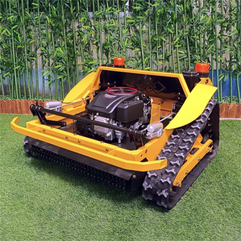 remotely controlled track-mounted garden lawn tank lawnmower